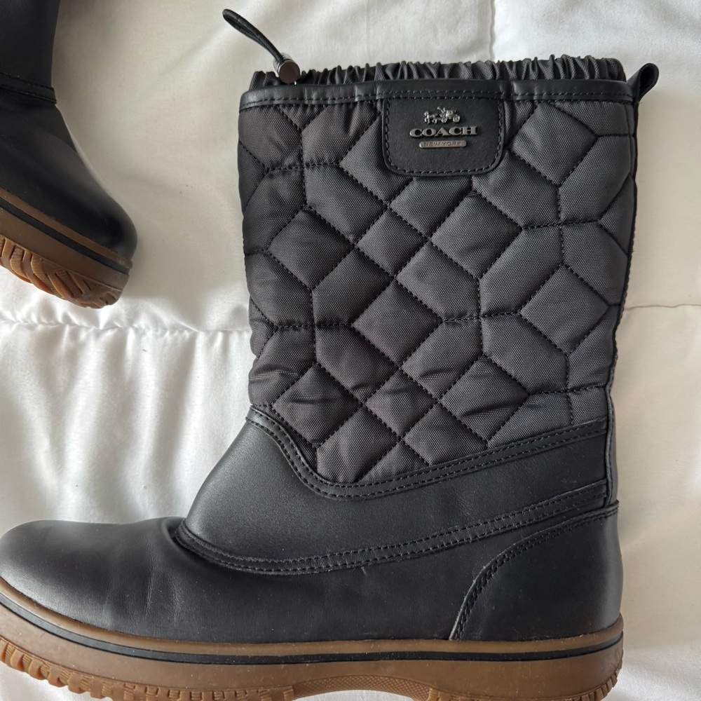 Coach Sparrow Black Quilted Nylon Winter Boots - Picture 4 of 6